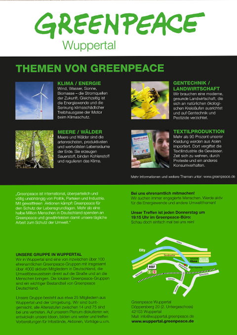 Plakat Greenpeace Wuppertal